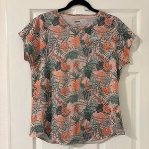 Reebok Women's Athletic Workout Gym Activewear Tropical Floral T Shirt Size M